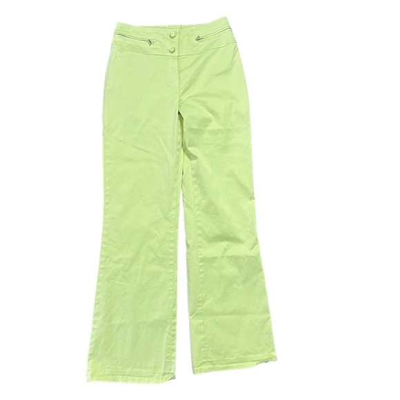 Escada Lime Green Cropped Wide Leg Pants - Picture 1 of 10